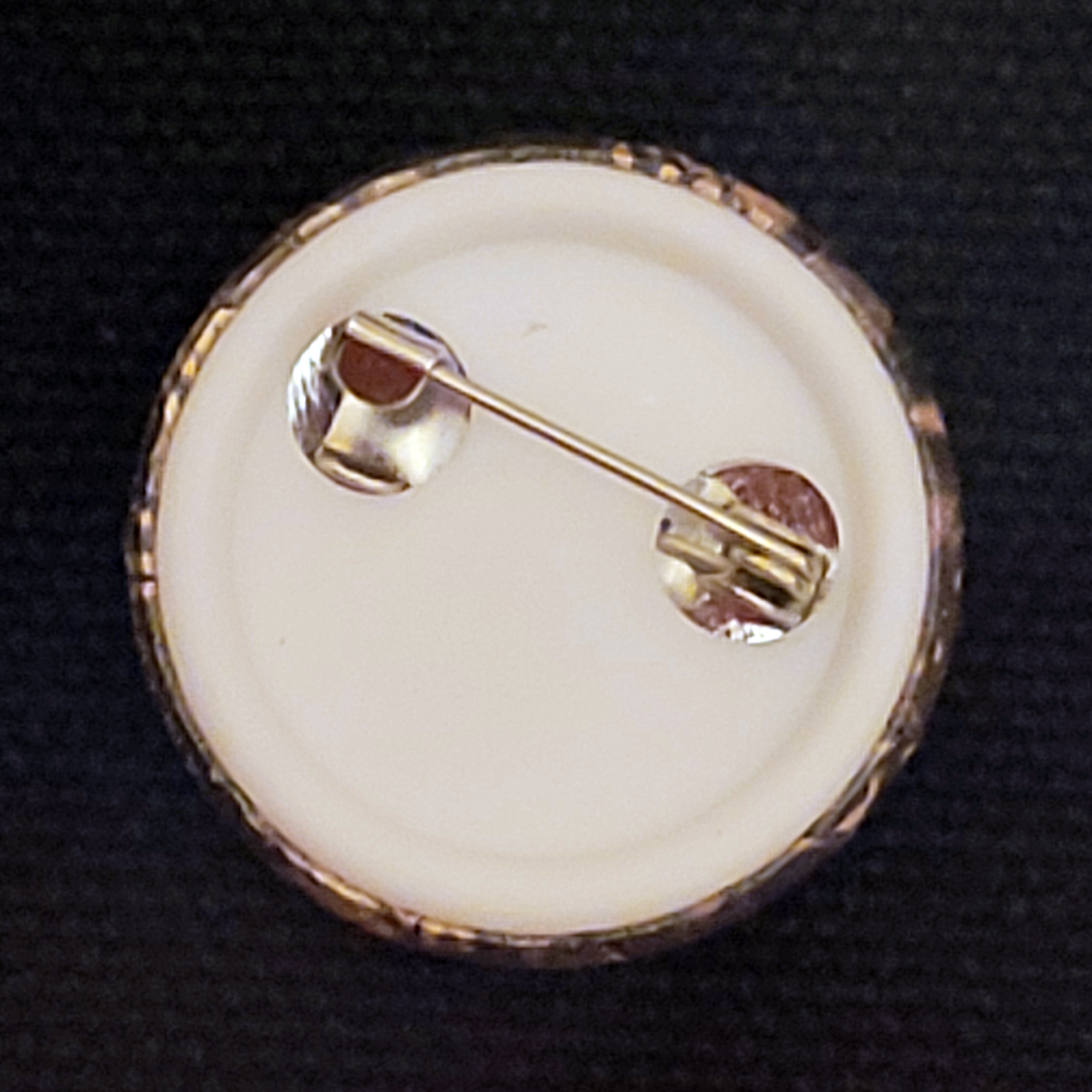 Retro Horror-Inspired Pinback Button – Full Color 1-Inch 50s B-Movie Scene