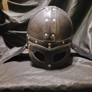 Vintage-Style Viking Helmet – Leather & Pleather, Cosplay/History Enthusiast Item